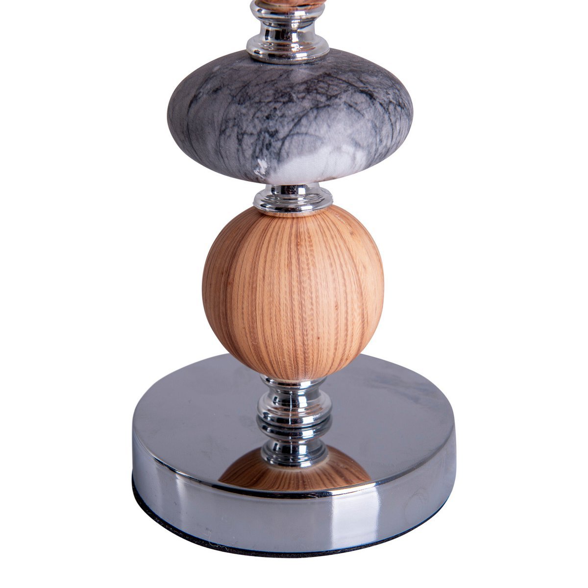 Keramische tafellamp "araga" 36 cm hoog, tafellamp gemaakt van metaal, hout en marmer, met tekstbladen, grijs, met E14 -aansluiting, verlichting voor eetkamer, woonkamer, gang of kantoor