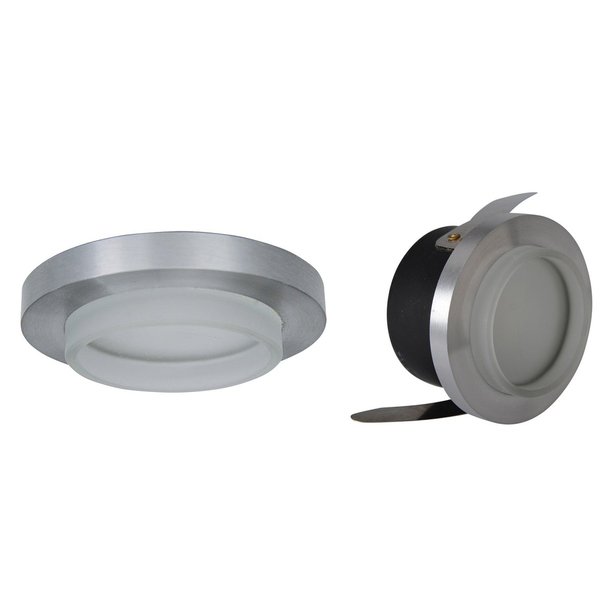 LED -installatieplek "Commmo" Ø 8,5 cm, 6,5 cm diep, gemaakt van metaal en Matt Acryl, 6 watt, warm wit