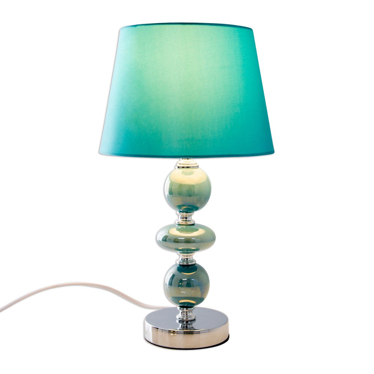 Keramische tafellamp "araga" 36 cm hoog, tafellamp gemaakt van metaal, keramiek, met tekstbladen, turquoise, met E14 -aansluiting, verlichting voor eetkamer, woonkamer, gang of kantoor