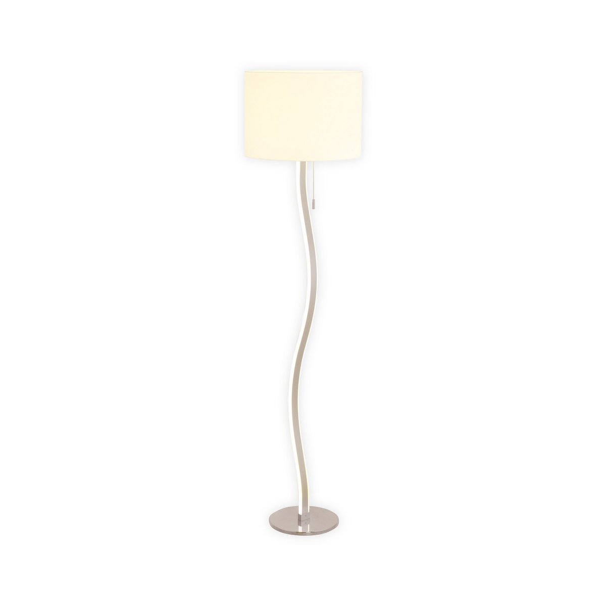 LED -vloerlamp "Aurelia" gemaakt van metaal en plastic in wit met stevig ingebouwde LED's, 163 cm hoog, verlichting voor woonkamer, eetkamer of kantoor