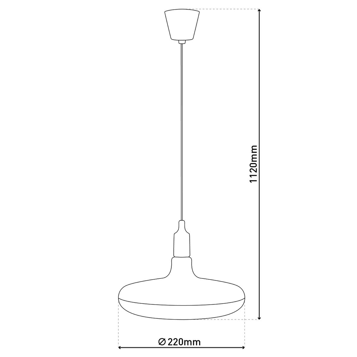 Hangende lamp "UFO" LED witte hangende lamp gemaakt van plastic met E27 -aansluiting inclusief lampen