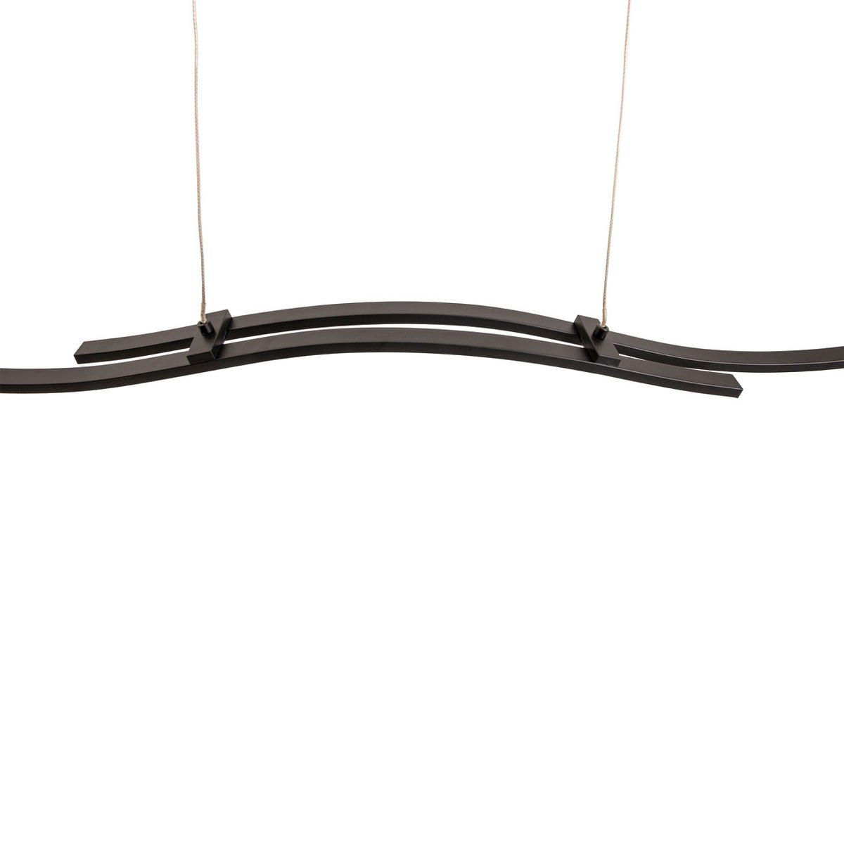 LED hanglamp "onda", hanglamp gemaakt van metaal en plastic in zwart, met stevig ingebouwde LED's, verlichting voor woonkamer, eetkamer of kantoor, 96 cm lang