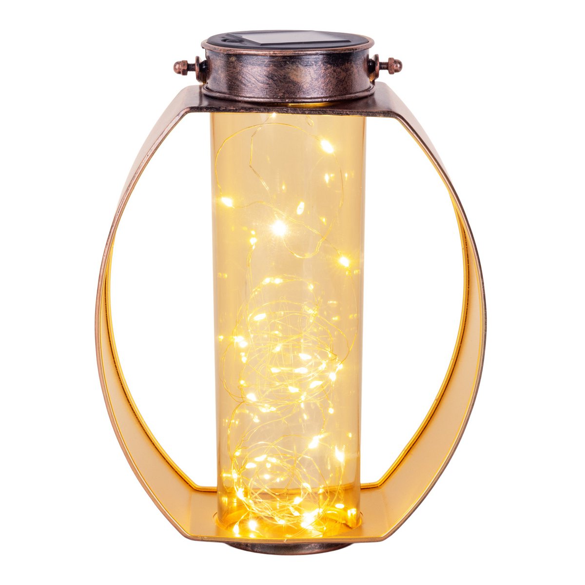LED ZONNELIJKE LICHT "Fairylight" voor terras en balkon, LED -tafellamp gemaakt van metaal gemaakt van zwart en goud en acryl, stevig gebouwd -in LED's, decoratie Solar Light 26 x 19,5 x12,5 cm