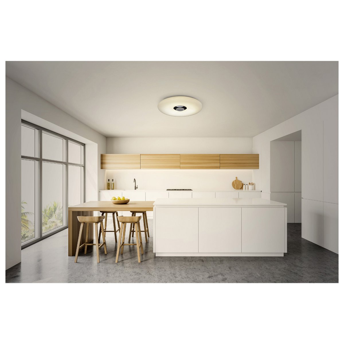 LED -plafondlicht "Nashville" Ø 40 cm, vele functies, gemaakt van metaal en plastic, wit, met geïntegreerde LED's, verlichting voor woonkamers, gang of kantoor