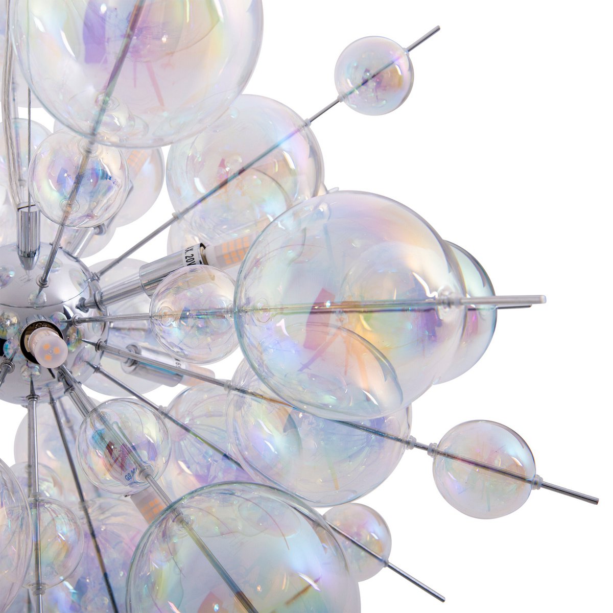 Hanger lamp "explosie" gemaakt van metaal- en irisglas, G9 -frames, hangende lamp voor eetkamer, woonkamer, hal of kantoor, Øca. 65 cm