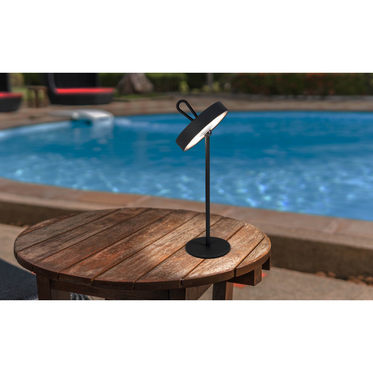 LED -batterijlamp magnetisch "Ella" voor buiten en binnen, gemaakt van metaal en plastic in zwart, 35 cm hoog