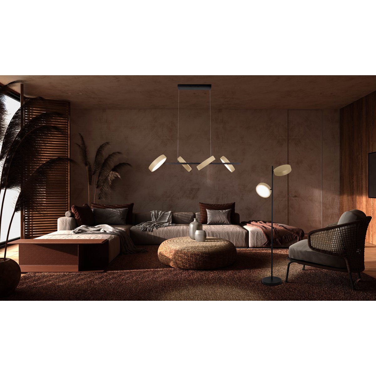 LED -vloerlamp "Tessa" amandel