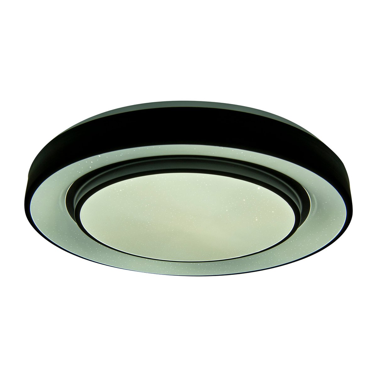 LED -plafondlamp "Monterey" Ø 37,5 cm, vele functies, gemaakt van metaal en plastic in het zwart, met geïntegreerde LED's, verlichting voor woonkamers, gang of kantoor