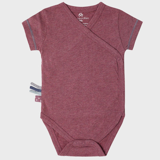 OrganicEra Organic Baby S/S Kimono body, bordeaux