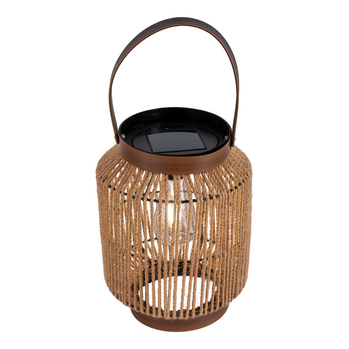 LED zonnelamp "Korbiniaanse" decoratie voor het buitengebied gemaakt van metaal, plastic en snoer in de natuur, met stevig ingebouwde LED's.