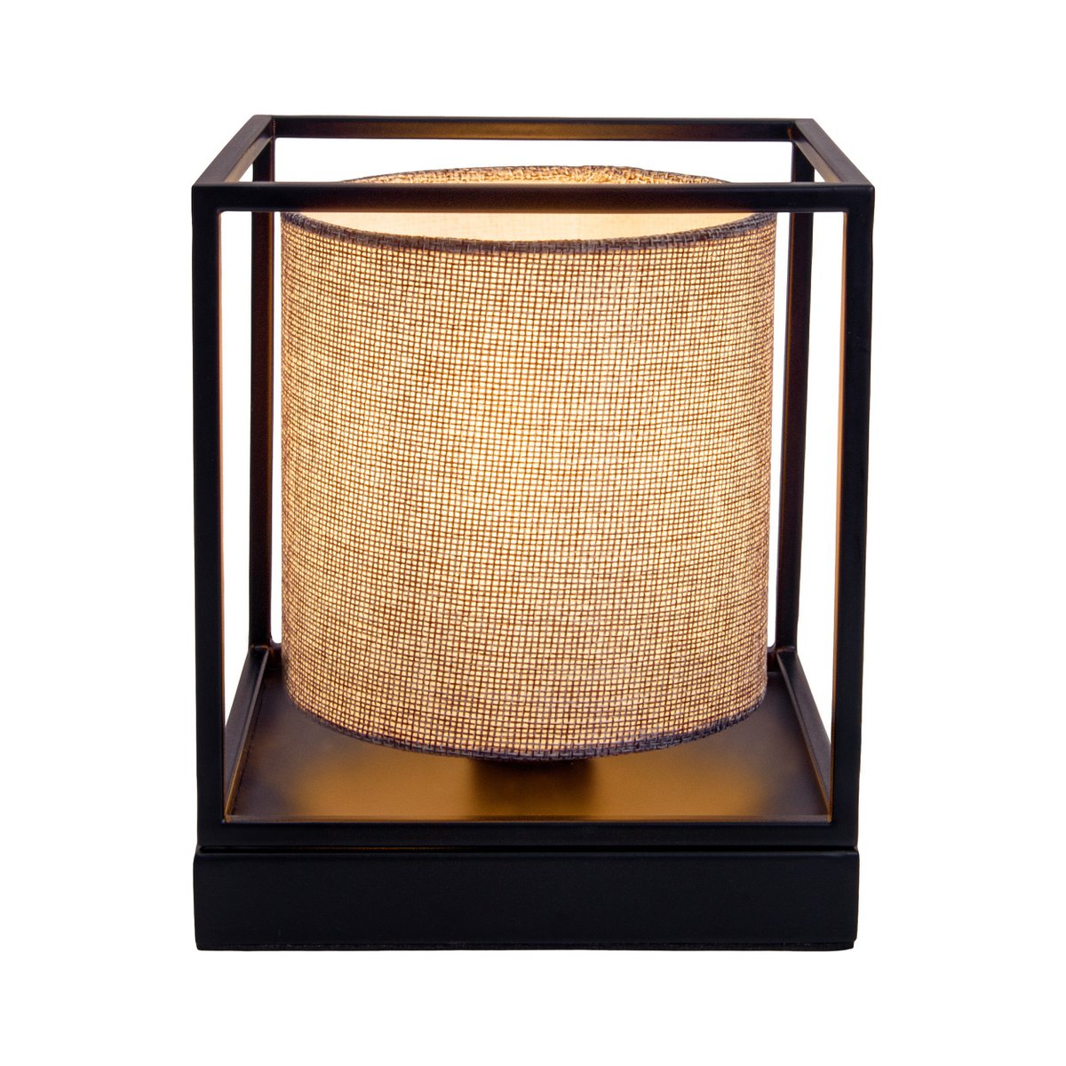 Tafellicht "Beta" grijs gemaakt van metaal met stofscherm in grijs, met E14 -aansluiting, lamp voor woonkamer, eetkamer, gang en kantoor, 15 x 15 x 17 cm