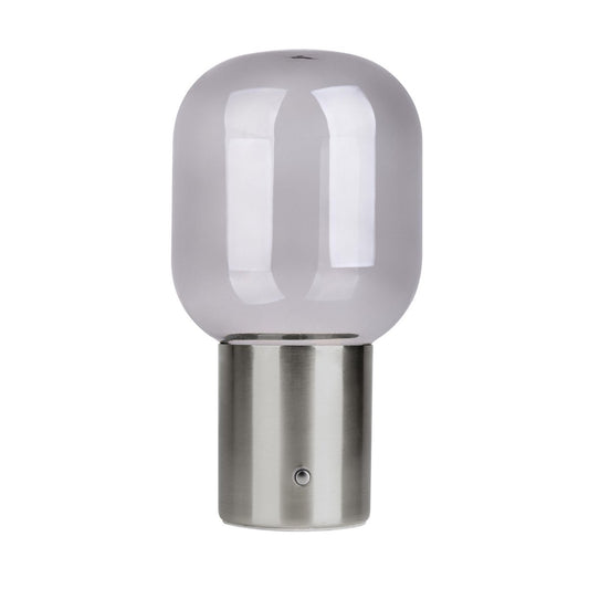 Draadloos tafellicht "Albero" decoratief tafellicht gemaakt van chroomkleurig metaal en glas met stevig geïnstalleerde LED's, dimbaar met aanraaksensor, 25 cm hoog