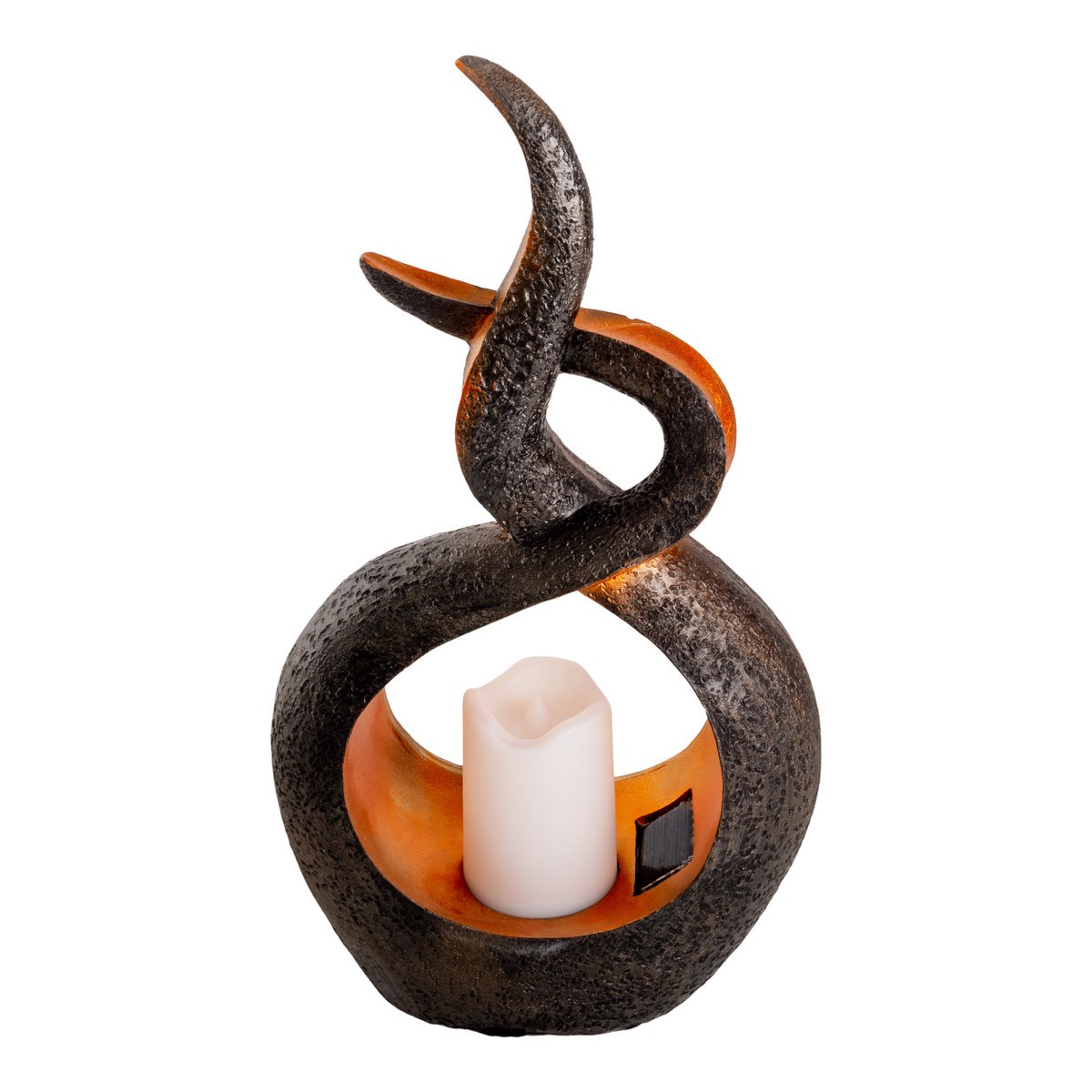 LED Solar Decol Light "Candle Flame", voor buiten, bruin plastic, geïntegreerde LED.