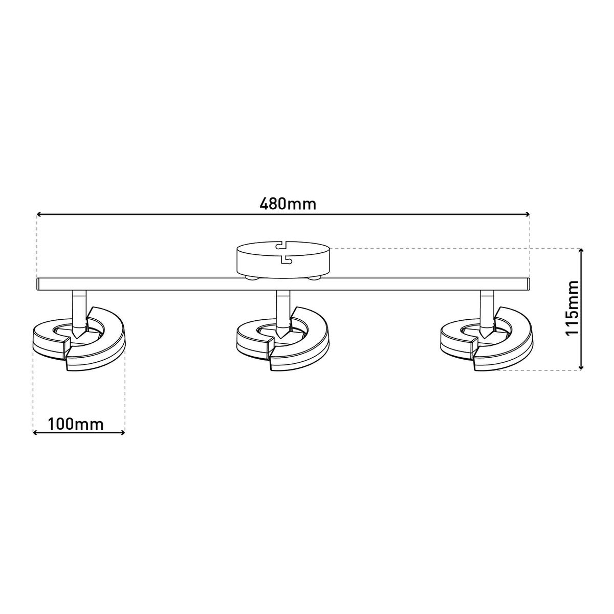 3 LED-wand u. Plafondspot "Affi"