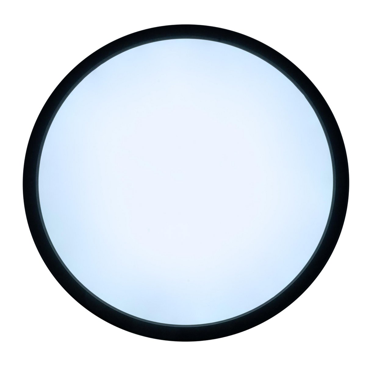 Het LED-plafondlicht "Carlo" met RGB-backlight, Ø van 29,3 cm, klassiekmoderne plafondlicht gemaakt van zwart/wit plastic met veel functies, b.v.