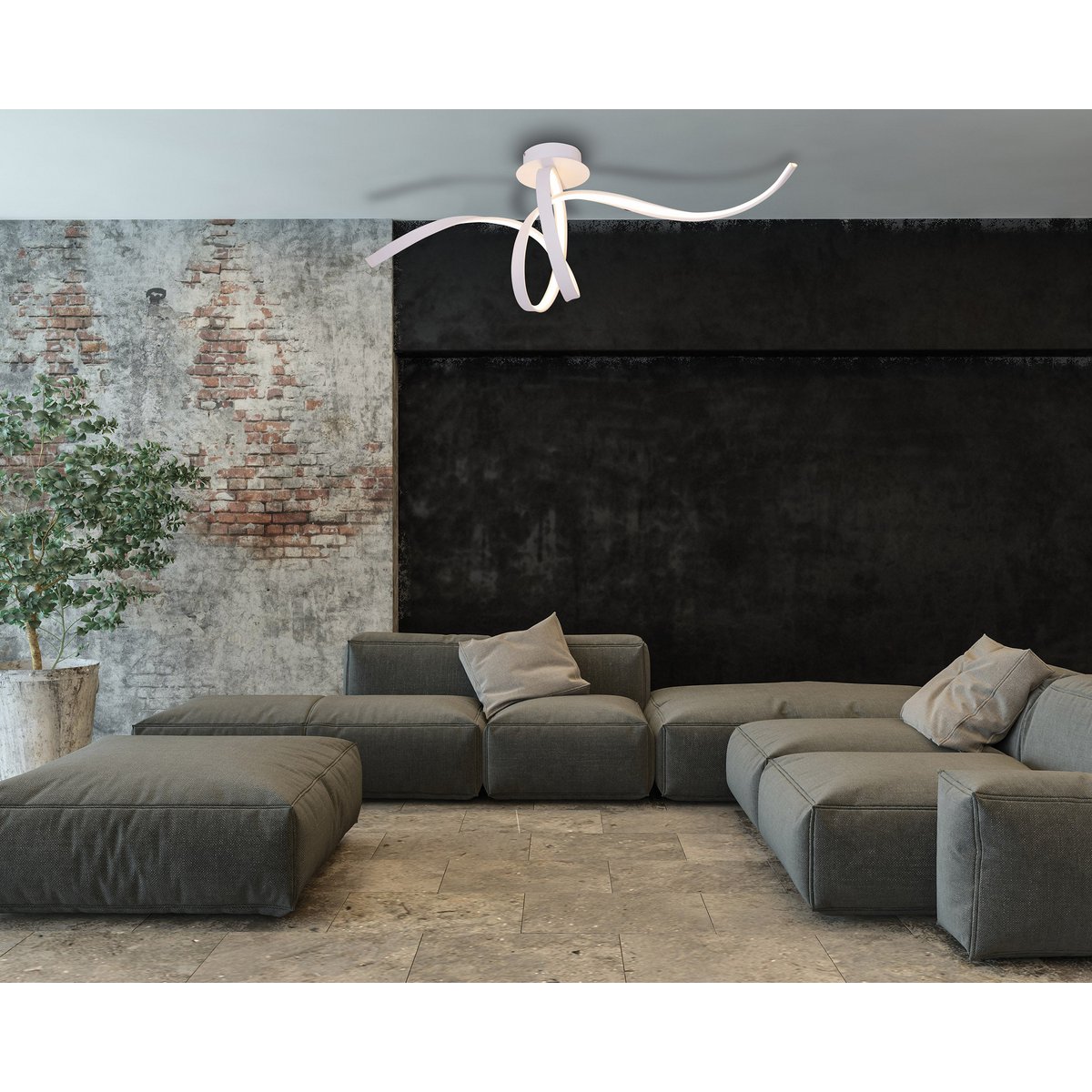 LED -plafondlamp L: 120 cm Wit "Odrive"