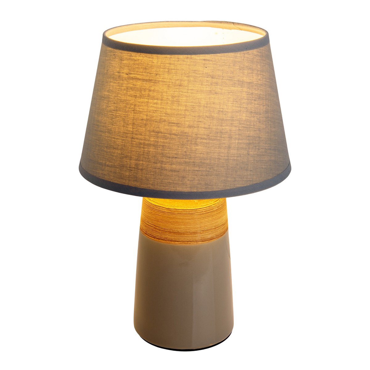 Keramische tafellamp "Talia", tafellamp gemaakt van keramiek, beige/grijs, met E14 -aansluiting, voor eetkamer, woonkamer, gang of kantoor, 31 cm hoog