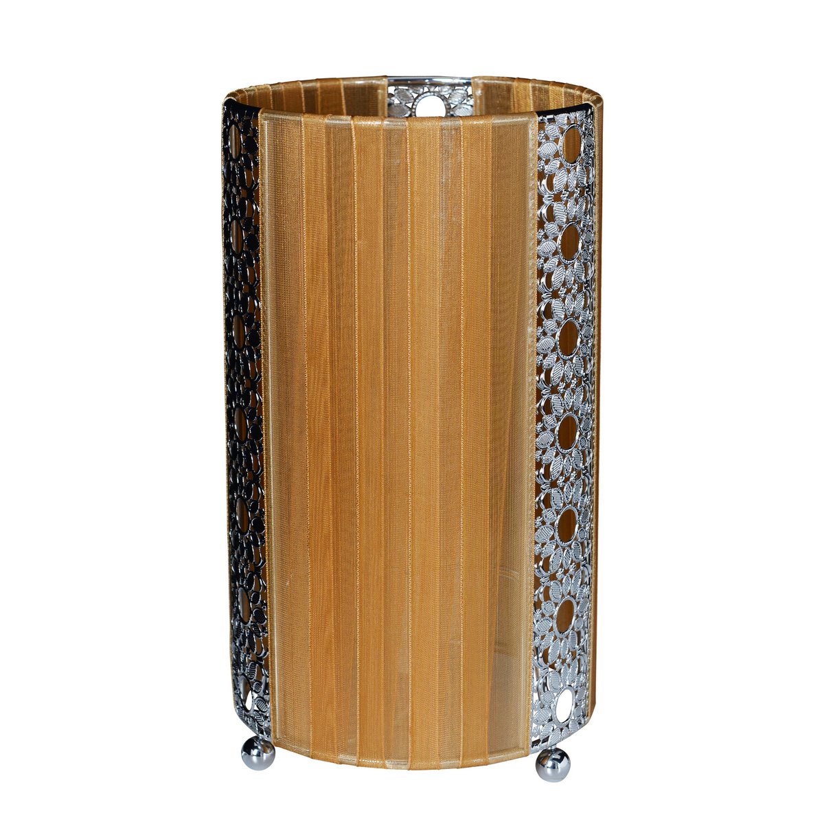 Stoffe tafellamp "Sheryl" gemaakt van metaal, plastic en textiel in bruin, E14