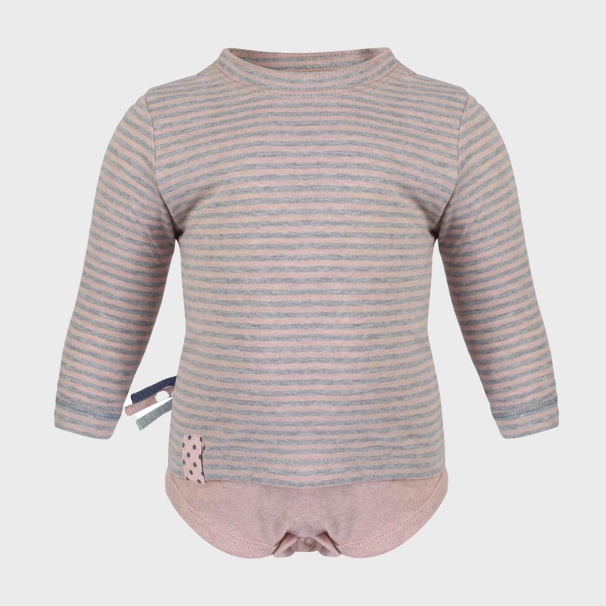 OrganicEra Organic Baby L/S T-shirt body, roze gestreept
