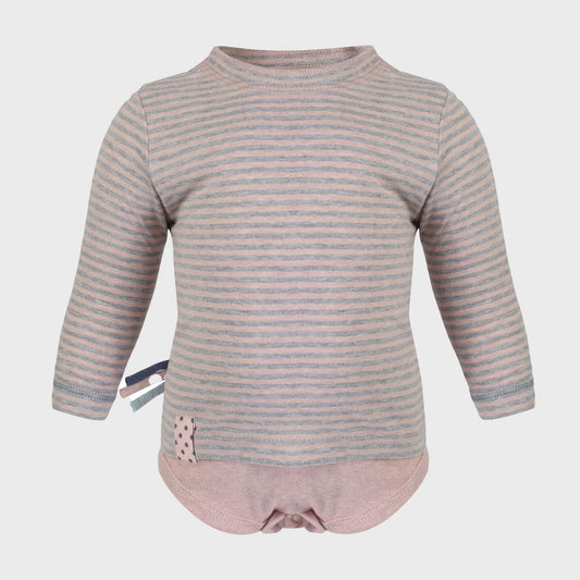 OrganicEra Organic Baby L/S T-shirt body, roze gestreept