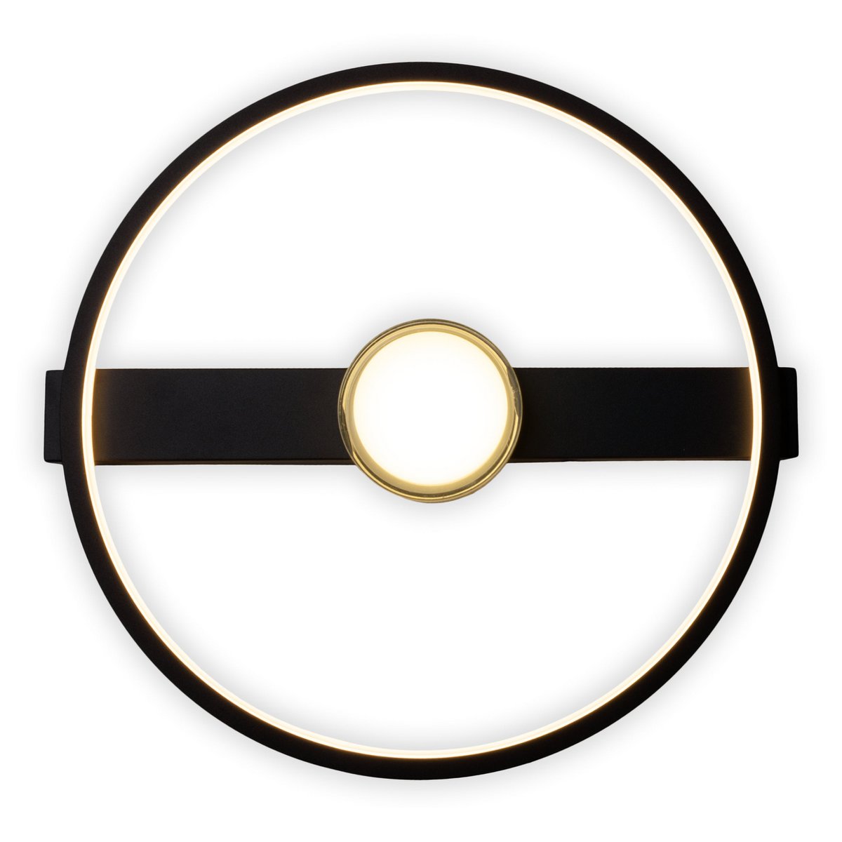 LED -plafondlicht "CIMO" gemaakt van zwart metaal en plastic, 40 cm lang, dimbaar door wandschakelaar