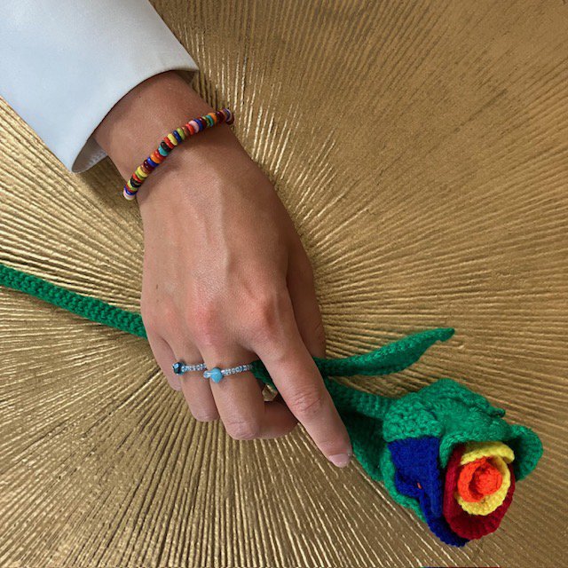 Luna -Leena armband gerecycled gerecycled kralen Multicolored - One Size Stretch Adult - Handmade van bestaande armbanden van Nepal