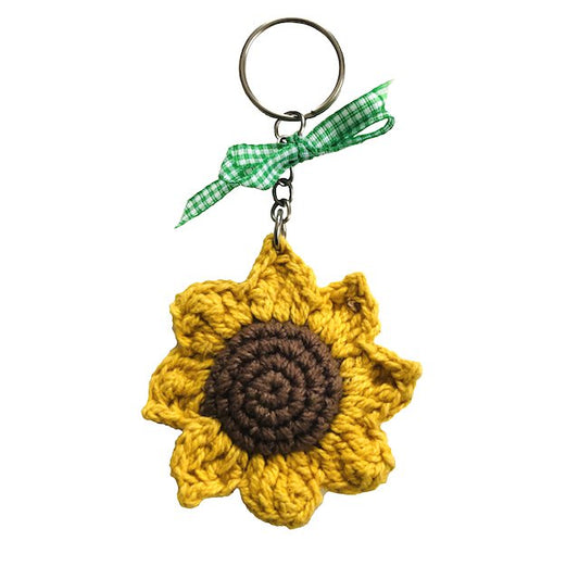 Luna -Leena Keychain Sunflower Yellow - Bag Charme - Organisch katoen - Handhaak in Nepal