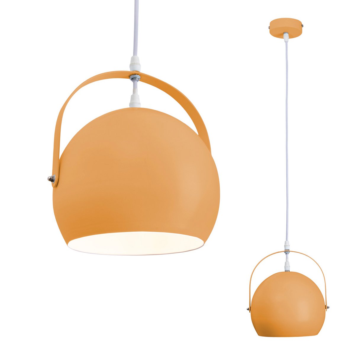 Hanger lamp "Colorado" oranje Ø ca. 25 cm, metaal, E27 -aansluiting, verlichting voor woonkamer, eetkamer, kinderkamer