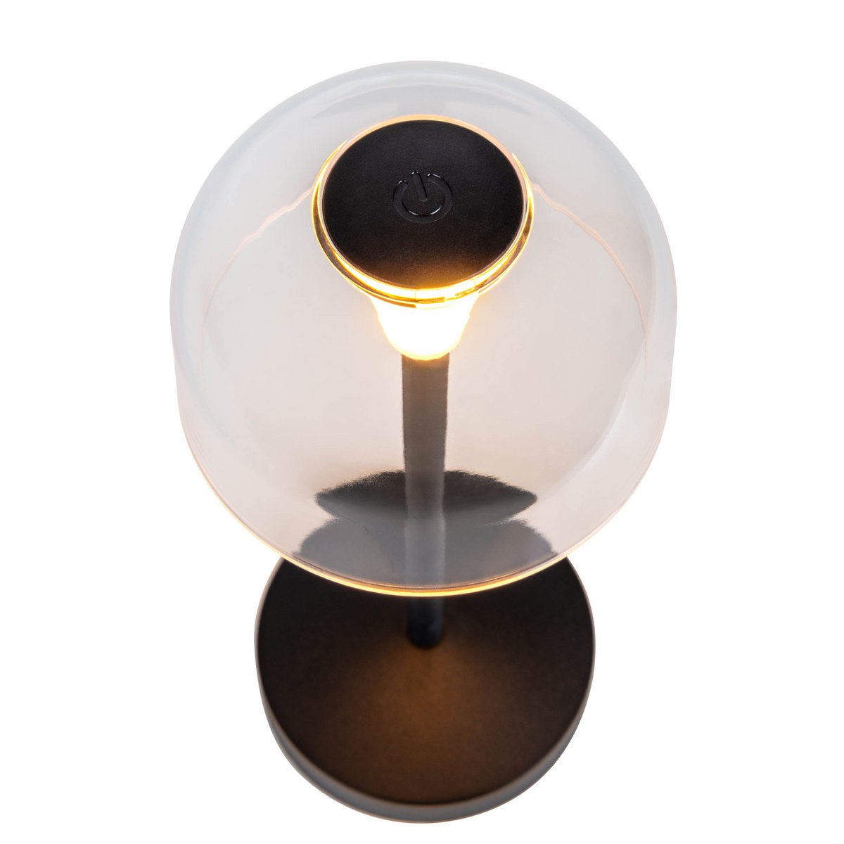 2 Set LED Battery Table Light "Gomba" voor buiten en binnen, gemaakt van metaal en plastic in zwart, 18,5 cm hoog