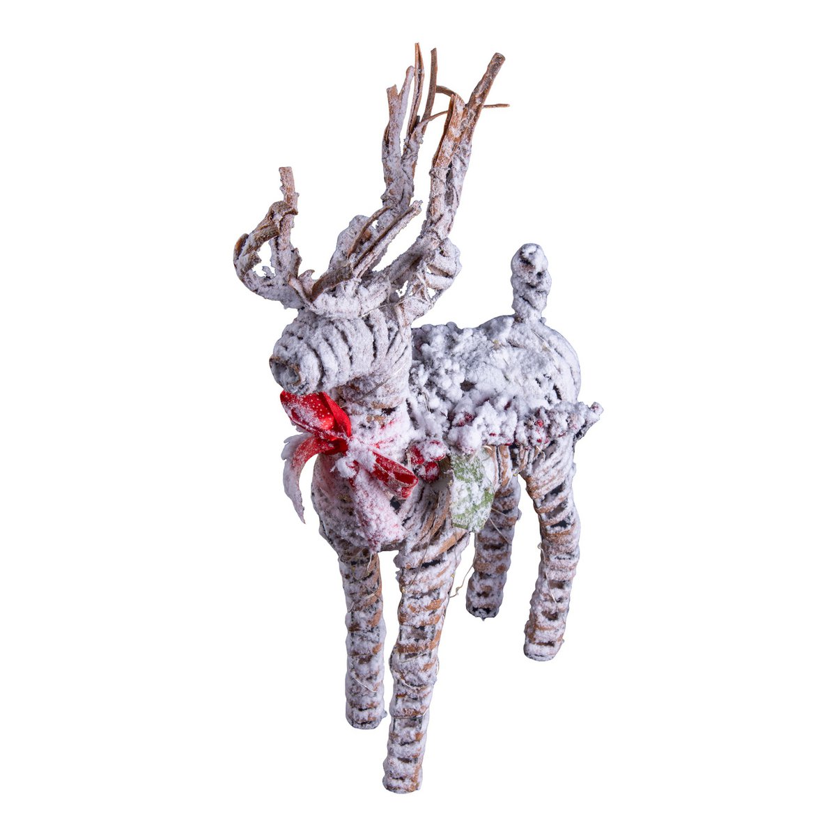 LED kerstdecoraties "rendier" gemaakt van weerbestendig plastic in de natuur, met stevig ingebouwde LED's