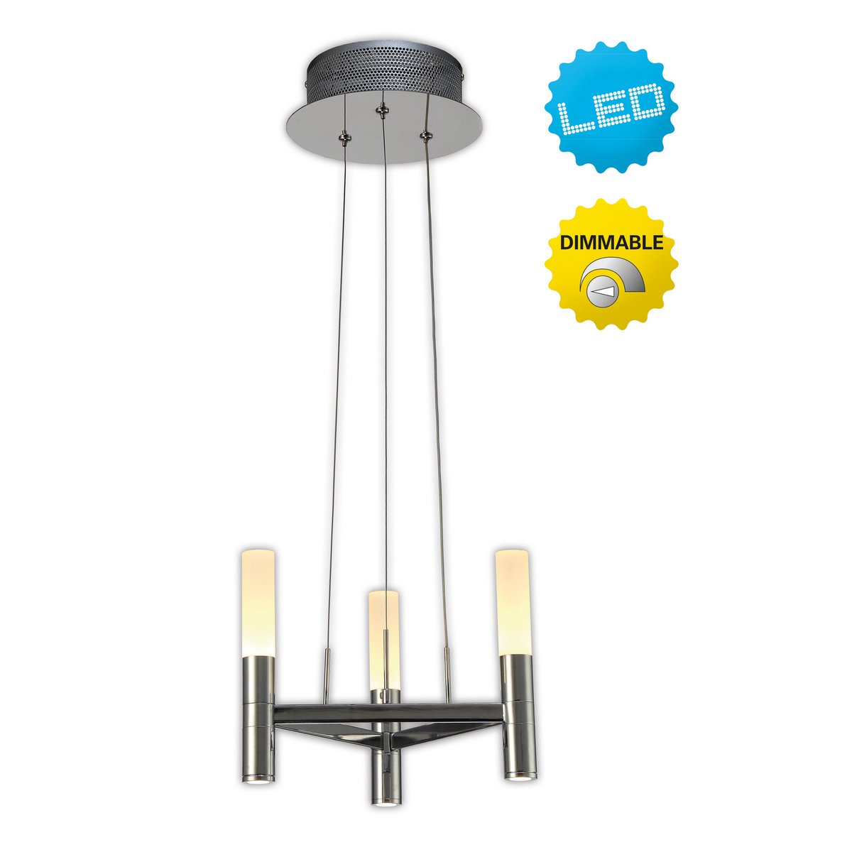 LED kroon 3-vlammen d: 28,4 cm omhoog/omlaag "kasteel"