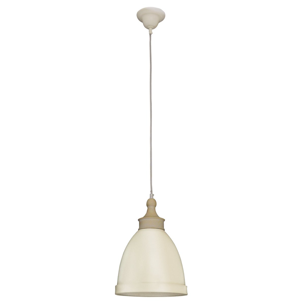 Metalen hanglamp "Pinhead" met houtlook opzetstuk