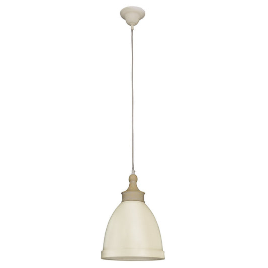 Metalen hanglamp "Pinhead" met houtlook opzetstuk