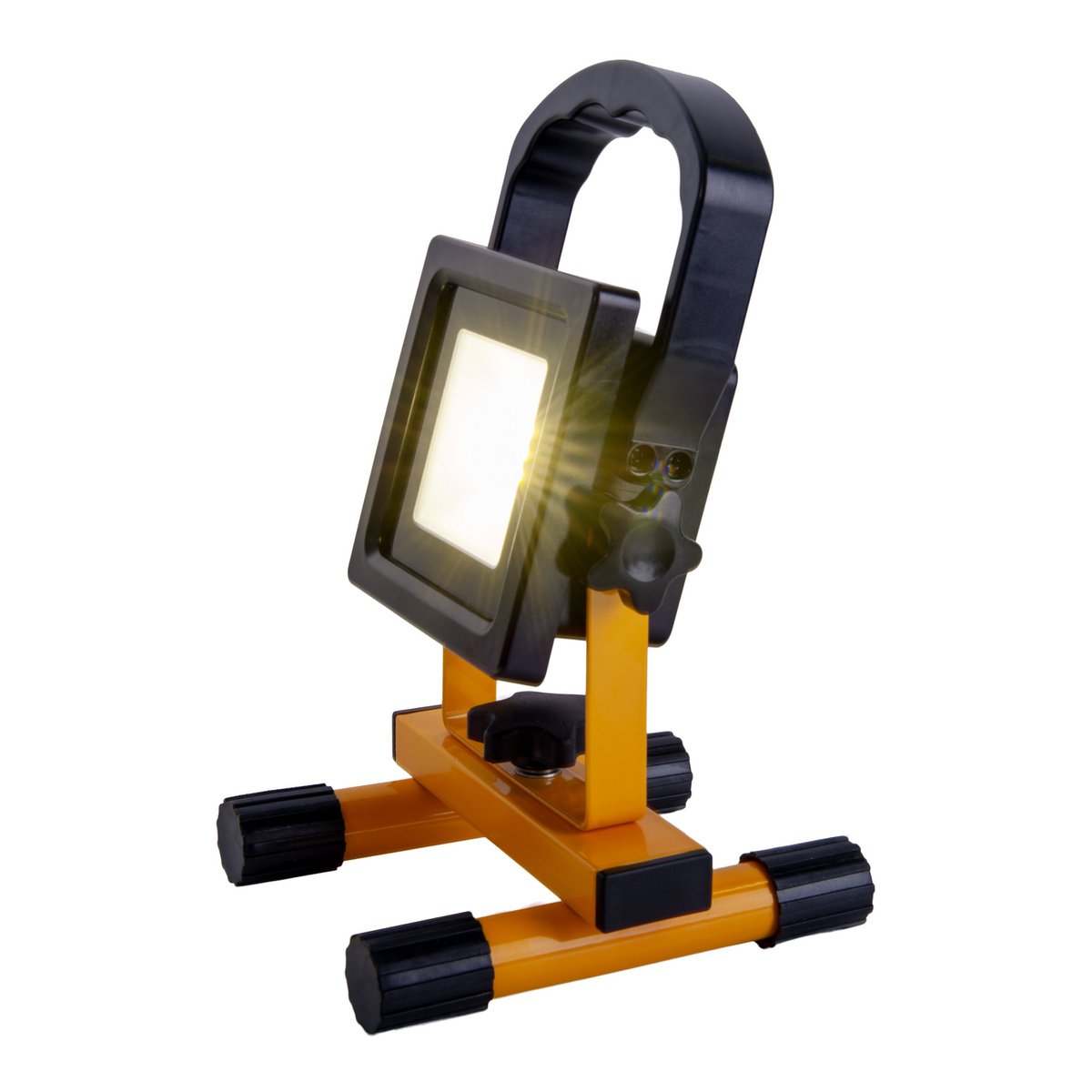 LED-spotlight "Pablo", gemaakt van zwart plastic met stevig ingebouwde LED's, praktisch voor garage, workshop en camping