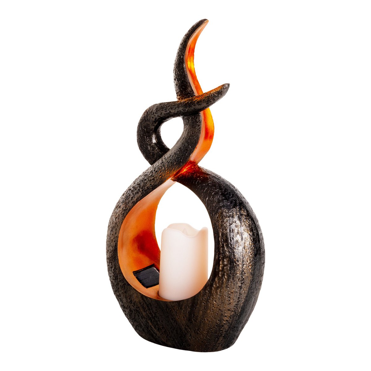 LED Solar Decol Light "Candle Flame", voor buiten, bruin plastic, geïntegreerde LED.