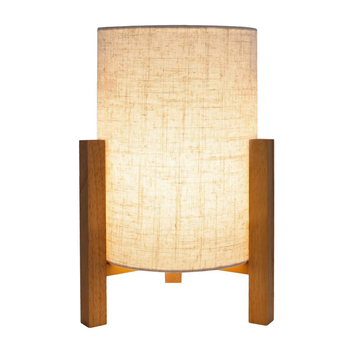 Tafellamp "Matilda" klassieke tafellamp met natuurlijk uiterlijk door hout en stofscherm, E27 -aansluiting, 32 cm hoog