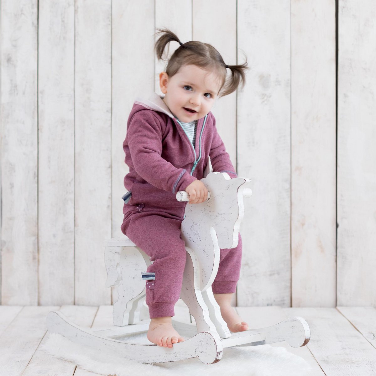OrganicEra biologisch babyjack met capuchon, bordeaux
