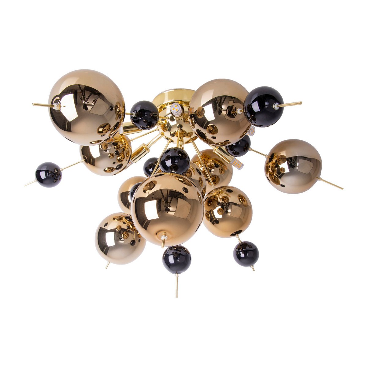 Plafondlamp "explosie" goud gemaakt van metaal en glas, G9 -versies, plafondlamp voor eetkamer, woonkamer, gang of kantoor, Ø57 cm