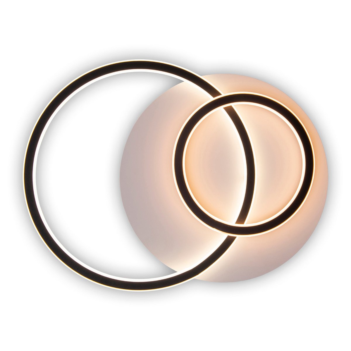 LED -plafondlamp "Kirk", gemaakt van metaal in zwart, geïntegreerde LED's, verlichting voor woonkamer, kantoor of toegangsruimte