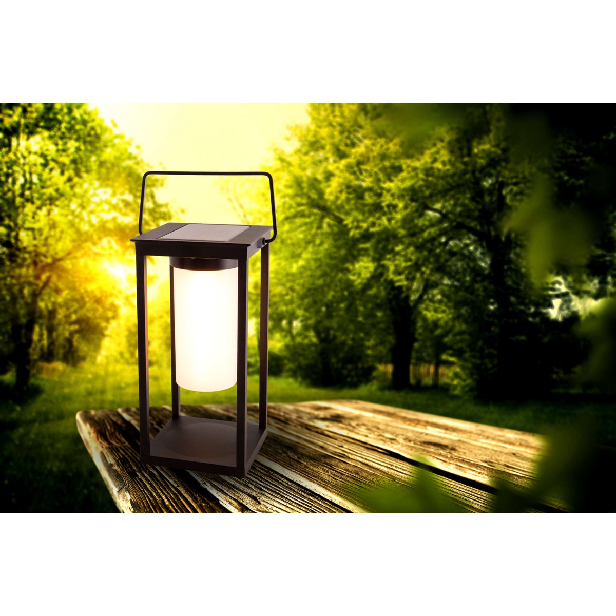 LED -camping/plintlamp H: 28 cm, voor buiten, plintlamp - metaal en plastic in het zwart, met geïntegreerde LED