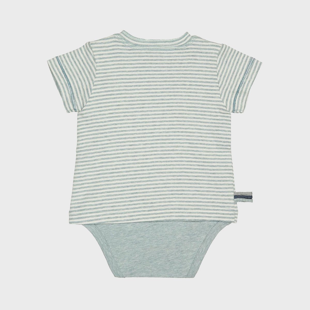 OrganicEra Organic Baby S/S T-shirt body, aqua gestreept
