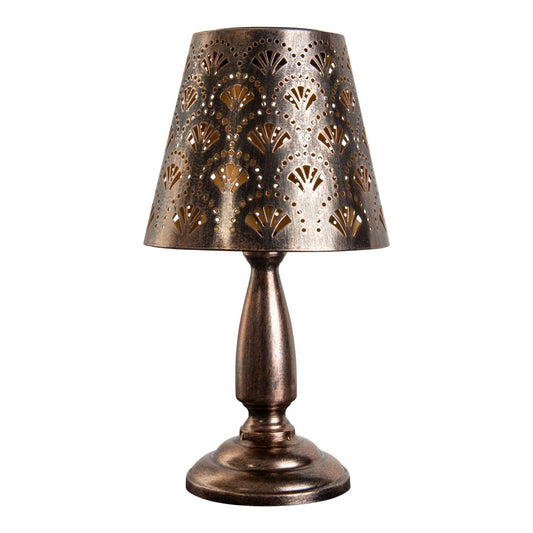 LED -zonnetafels "Elsa" - metalen tafellamp buiten in Altmessing, met geïntegreerde LED's