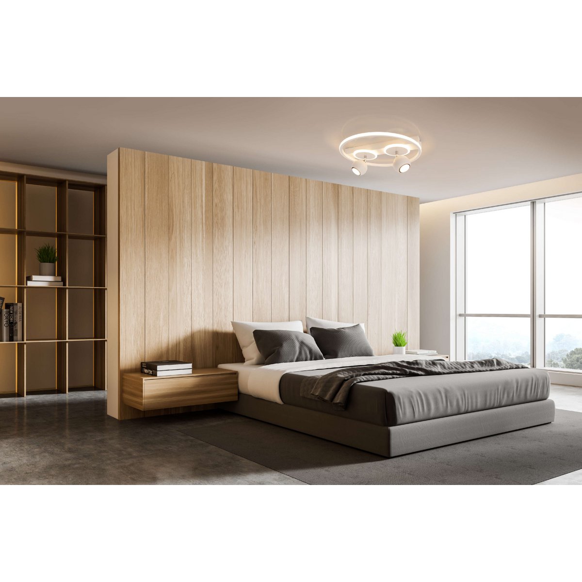 2 Spot LED -plafondlamp "Ronda" Ø 40 cm, gemaakt van metaal en plastic, wit, GU10, vlekken binnen