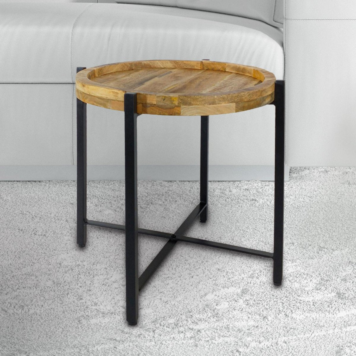 Bijzettafel ronde salontafel ø46xH45cm Sioux metalen frame