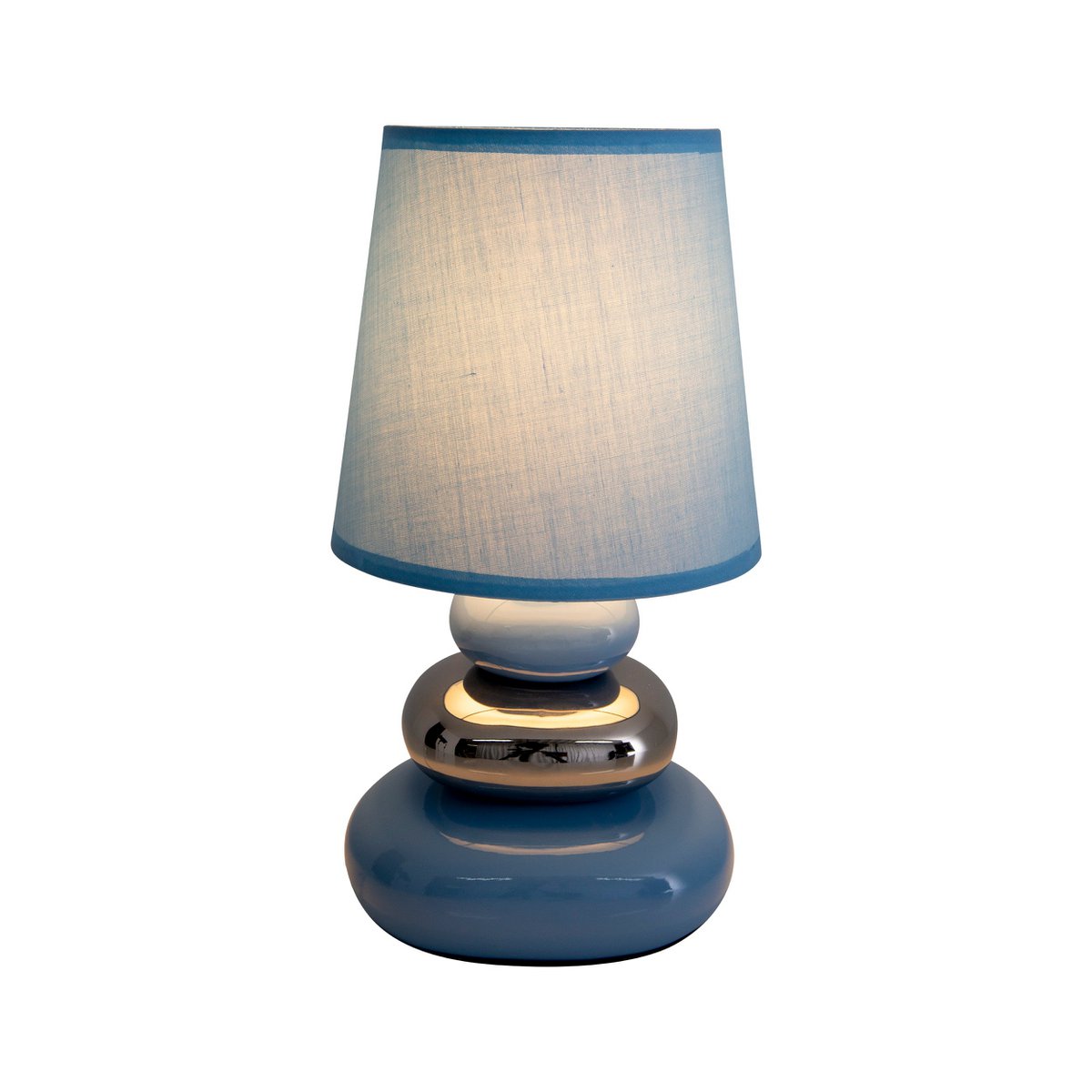 Keramische tafellamp "Stoney", tafellamp gemaakt van keramiek, blauw, met E14 -aansluiting, tafellamp voor eetkamer, woonkamer, gang of kantoor, of als een bedlamp, 31 cm hoog