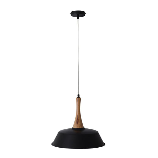 Hanger lamp "culum" Ø 36 cm gemaakt van metaal in zwart en koper, met hout, E27
