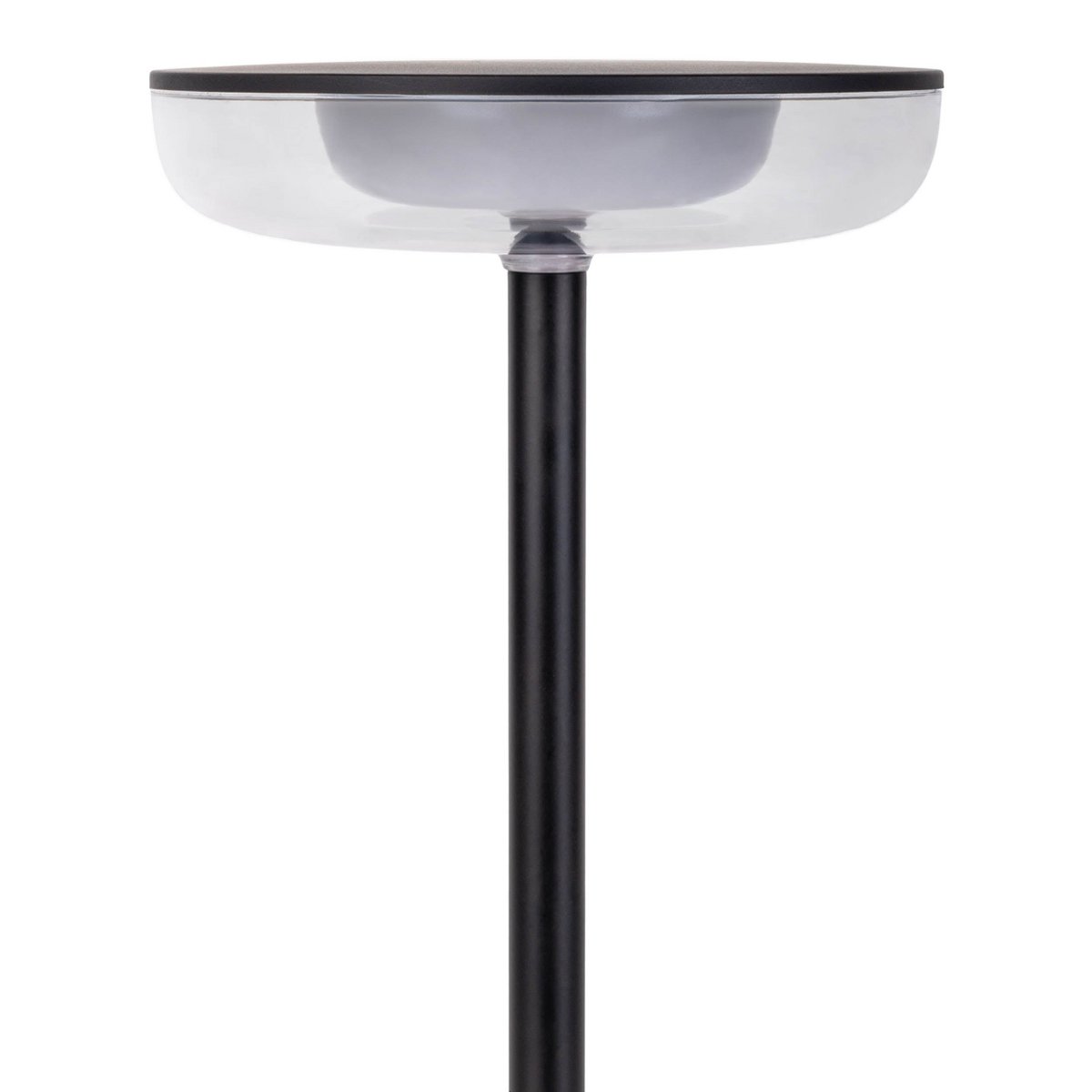 Noteloze tabletlamp "PASI" voor buiten en binnen, gemaakt van metaal en plastic in zwart, dimbaar, met aanraking en geheugenfunctie, ca. 26 cm hoog