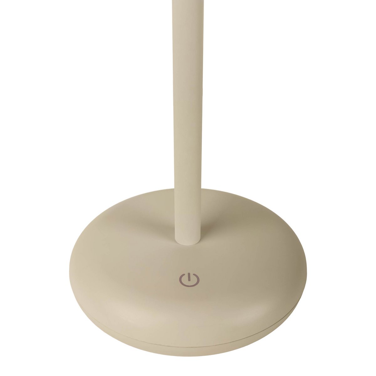 Noteloze tabletlicht "Pasi" voor buiten en binnen, gemaakt van metaal en plastic in beige, dimable, met aanraking en geheugenfunctie, ca. 26 cm hoog