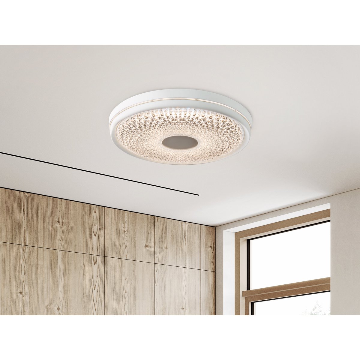 LED -plafondlicht "Boise" Ø 51 cm met veel functies, gemaakt van metaal en plastic, wit, met geïntegreerde LED's, verlichting voor woonkamers of kantoor