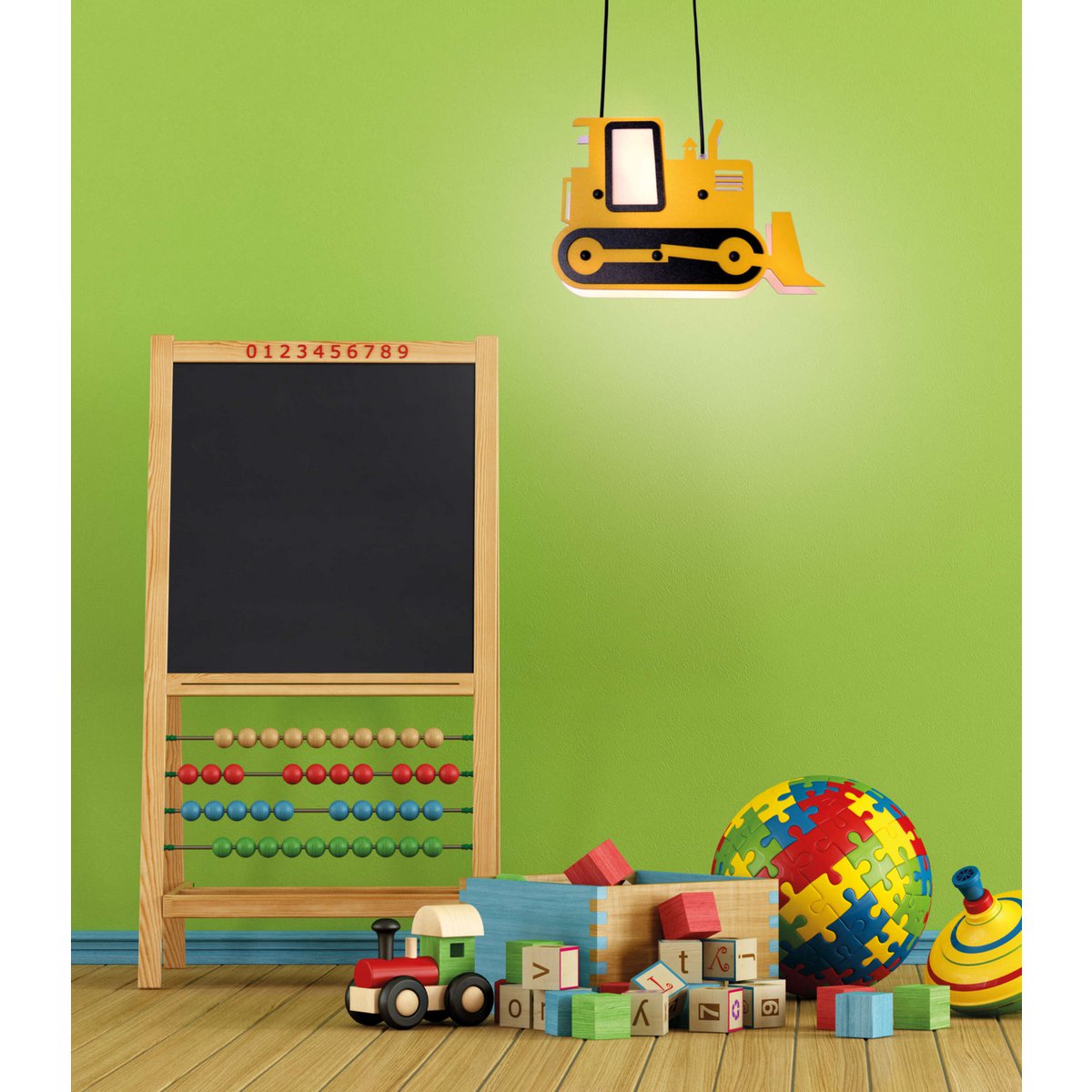 De hanglunch "Carter" is de perfecte hangende lamp voor de kinderkamer. Het bestaat uit geschilderd hout en is uitgerust met een E27 -versie.